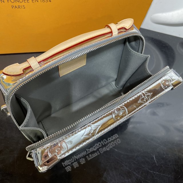 LV專櫃新款男包 路易威登Handle Trunk手袋 M45885 Monogram Mirror帆布 LV盒子包男士斜挎包  ydh4315